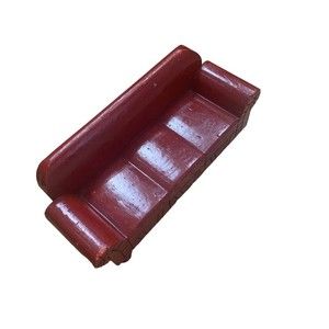 Vintage Red Wood Strombecker Living Room Dollhouse Couch Furniture FAIR COND.